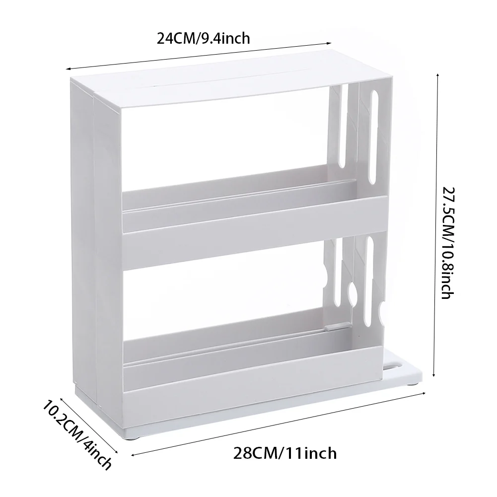 Livingandhome 2 Tiers Rotating Jars Spice Rack Kitchen Storage Holder Shelf Cabinet Organizer - Image 5