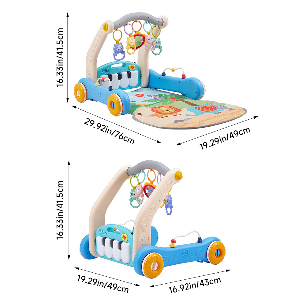 Livingandhome 2in1 Baby Play Mat and Walker with Musical Keyboard - Image 3