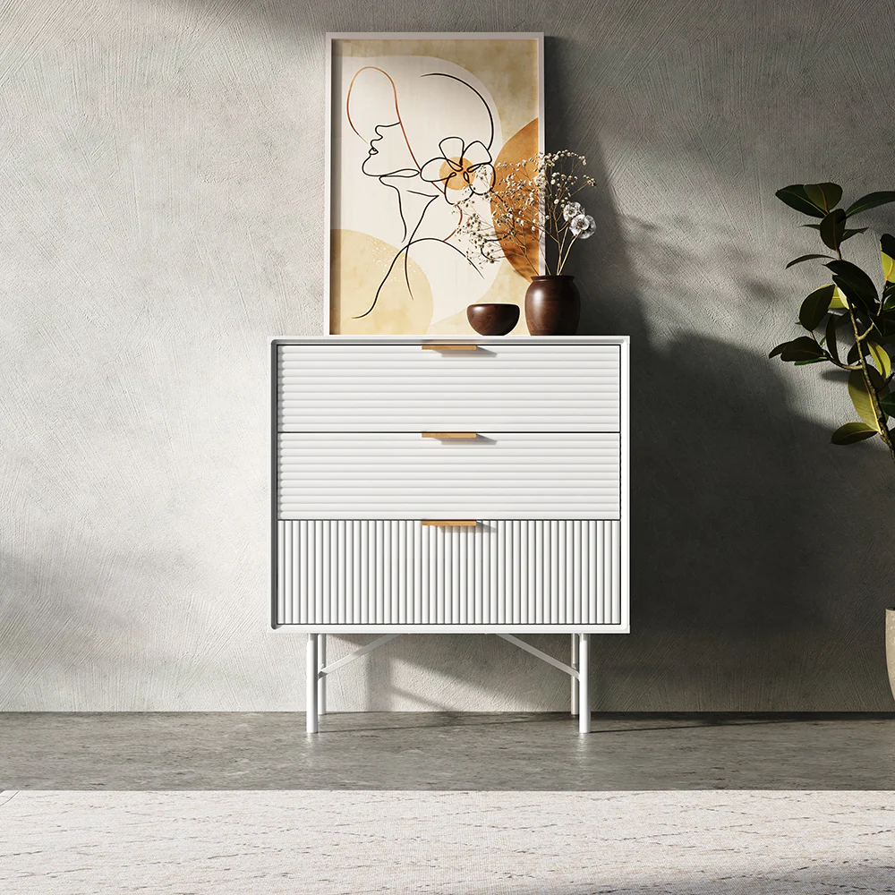 Livingandhome 3 Drawer Chest Of Drawers - Image 2