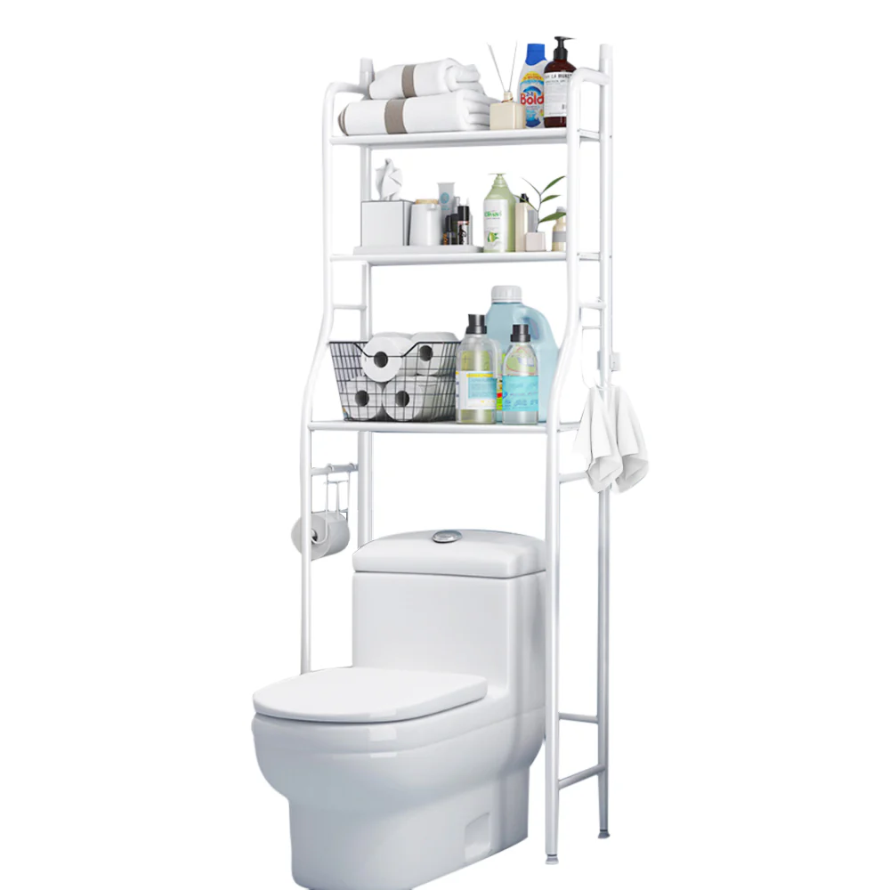 Livingandhome 3 Tiers Metal Bathroom Organizer Over Toilet Storage Shelves - Image 3