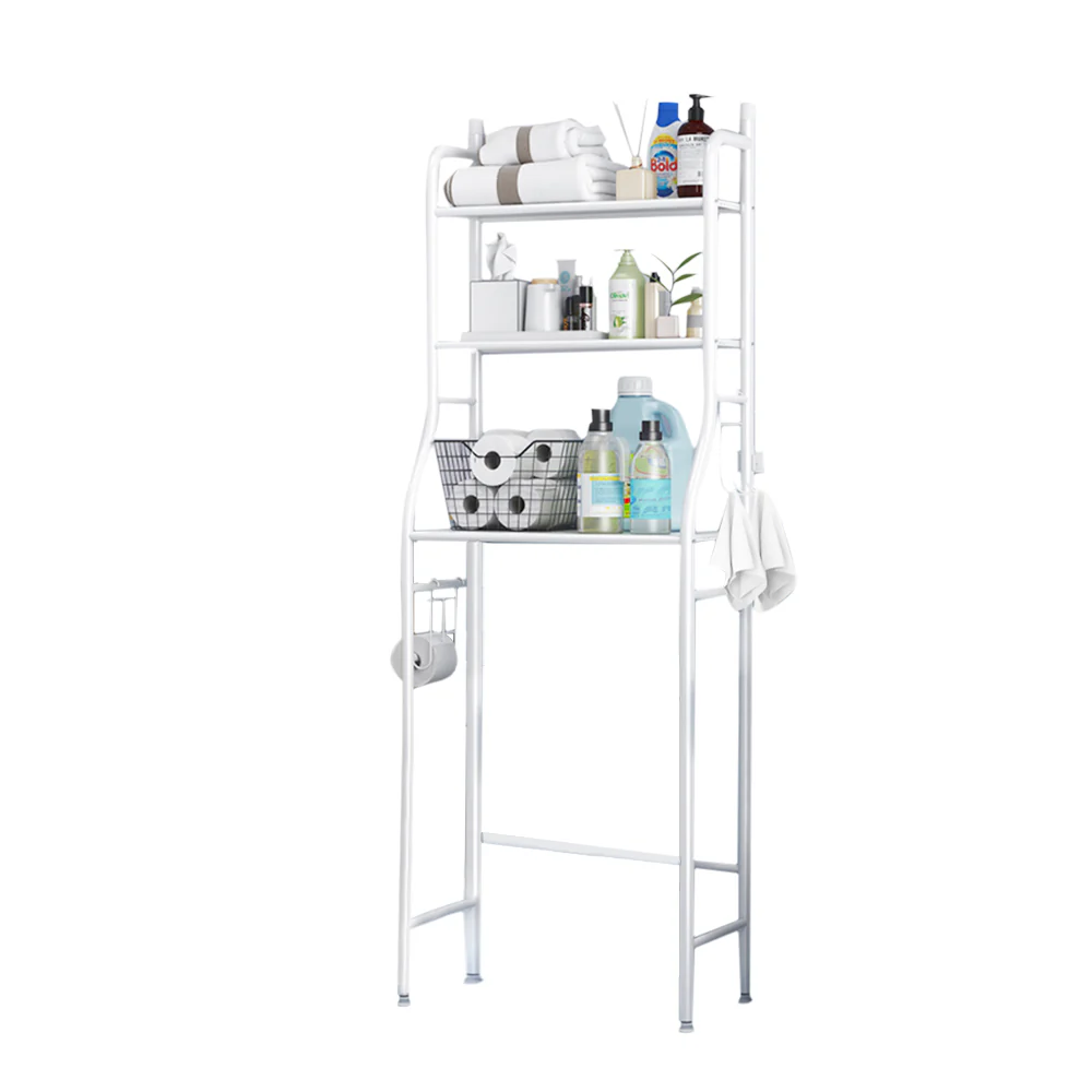 Livingandhome 3 Tiers Metal Bathroom Organizer Over Toilet Storage Shelves - Image 4