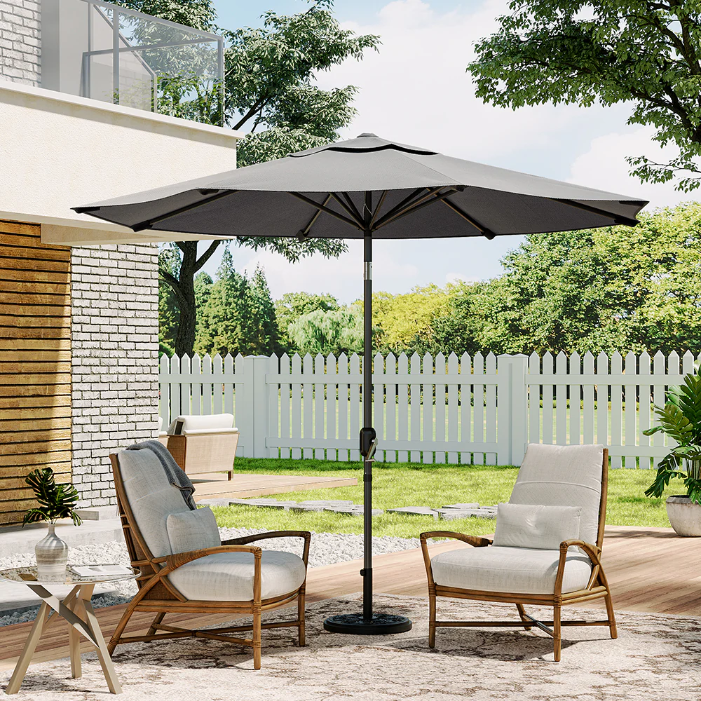 Livingandhome 3M Large Rotating Patio Parasol for Outdoor Sunshade and Rain - Image 2