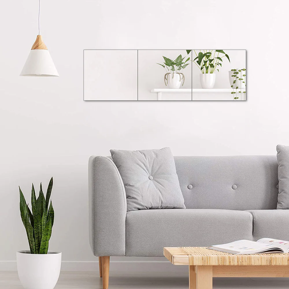 Livingandhome 3pcs Acrylic Adhesive Wall Mirror Tiles
