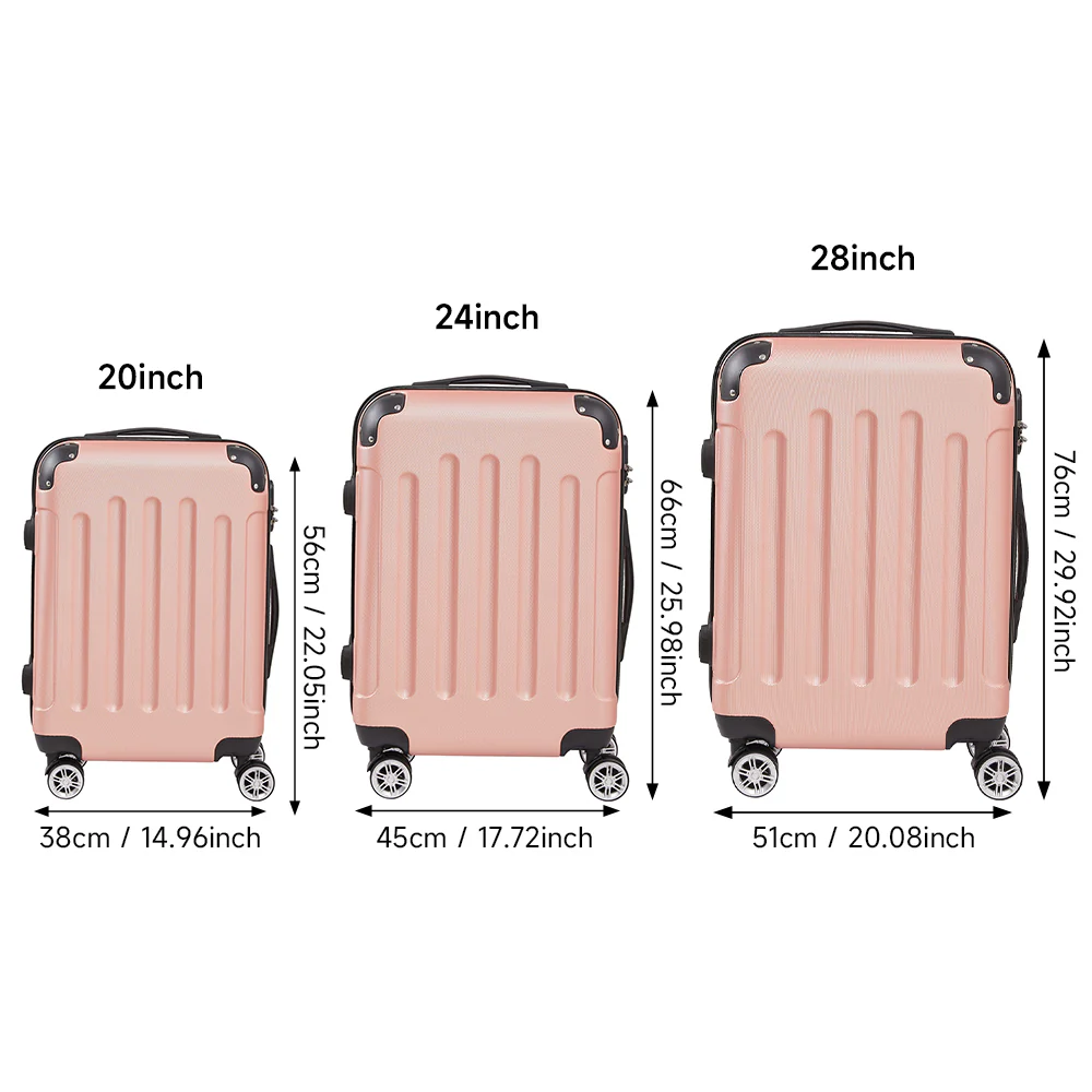 Livingandhome 3PCS Lockable Travel Suitcase Set - Image 9
