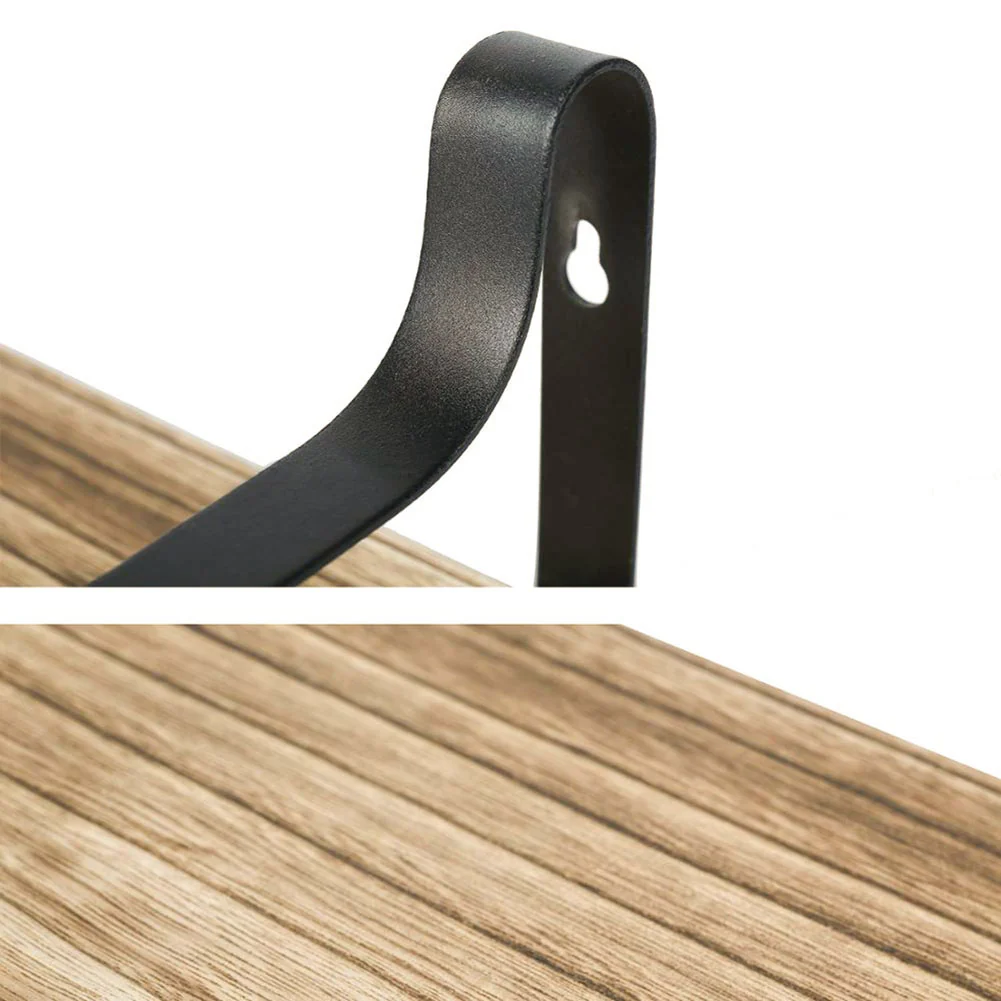 Livingandhome 3Pcs Rustic Metal Wood Floating Shelf Brackets - Image 5