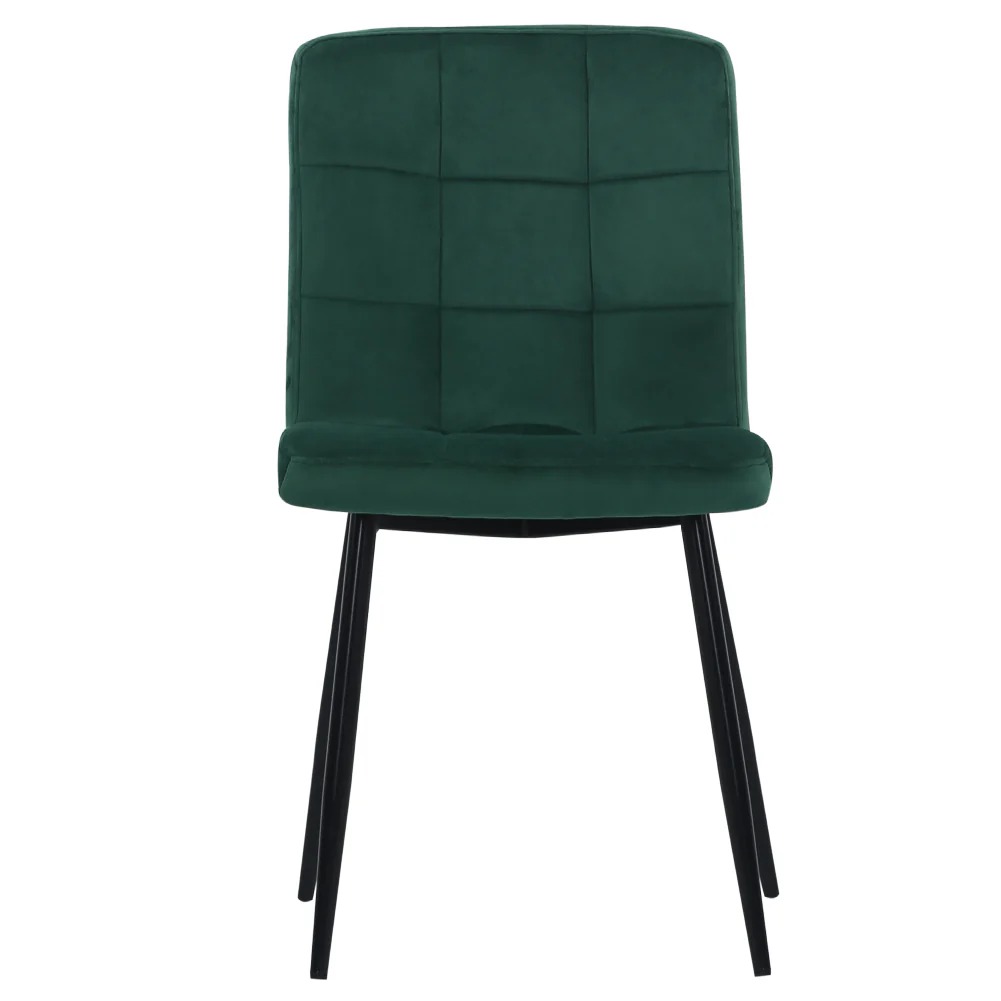 Livingandhome 4 Pack Velvet Dining Chairs with Metal Legs - Image 4