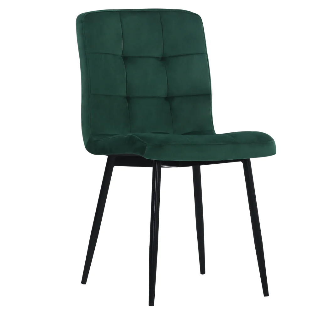 Livingandhome 4 Pack Velvet Dining Chairs with Metal Legs - Image 5