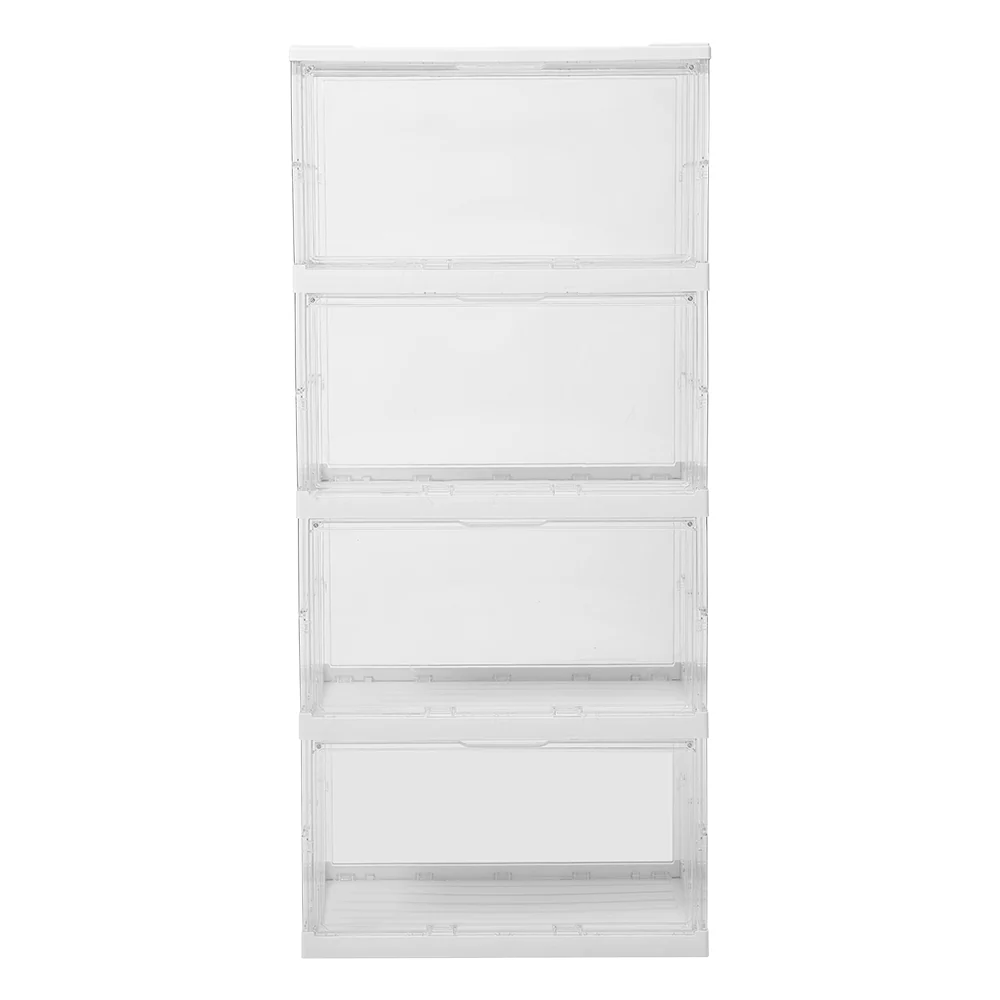 Livingandhome 4-Tier Foldable Storage Box with Magnetic Doors - Image 2