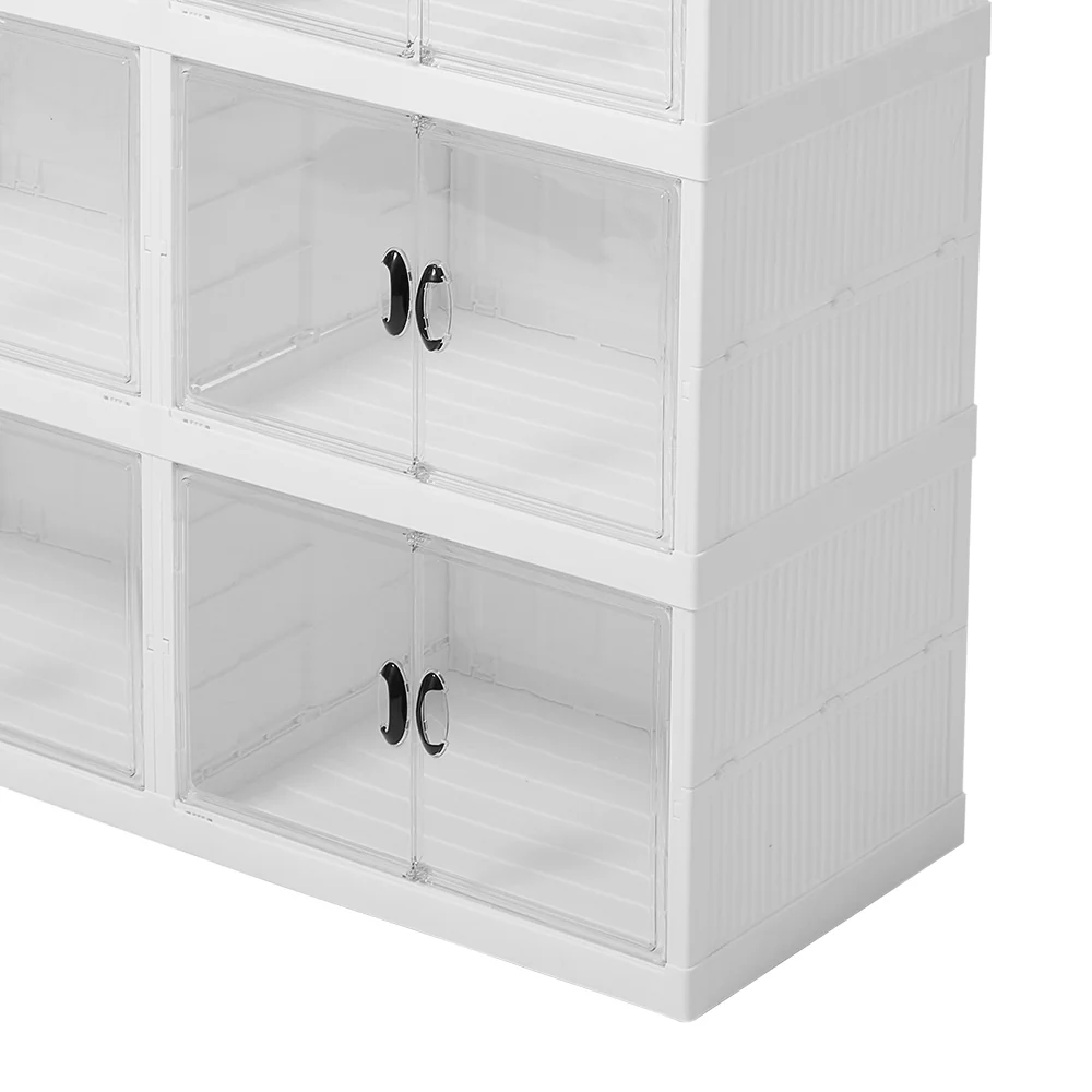 Livingandhome 4-Tier Foldable Storage Box with Magnetic Doors - Image 5