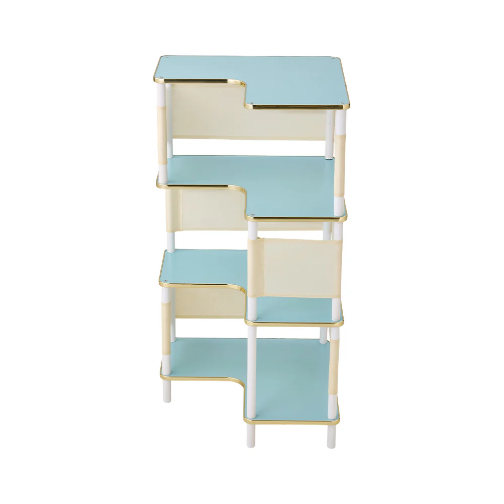 Livingandhome 4-Tier L-Shaped Corner Bookshelf