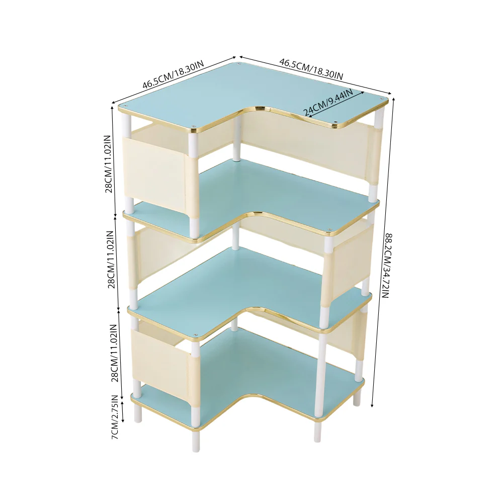 Livingandhome 4-Tier L-Shaped Corner Bookshelf - Image 3
