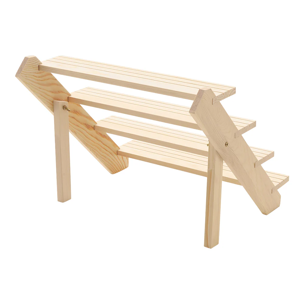 Livingandhome 4 Tier Solid Wood Display Rack - Image 5