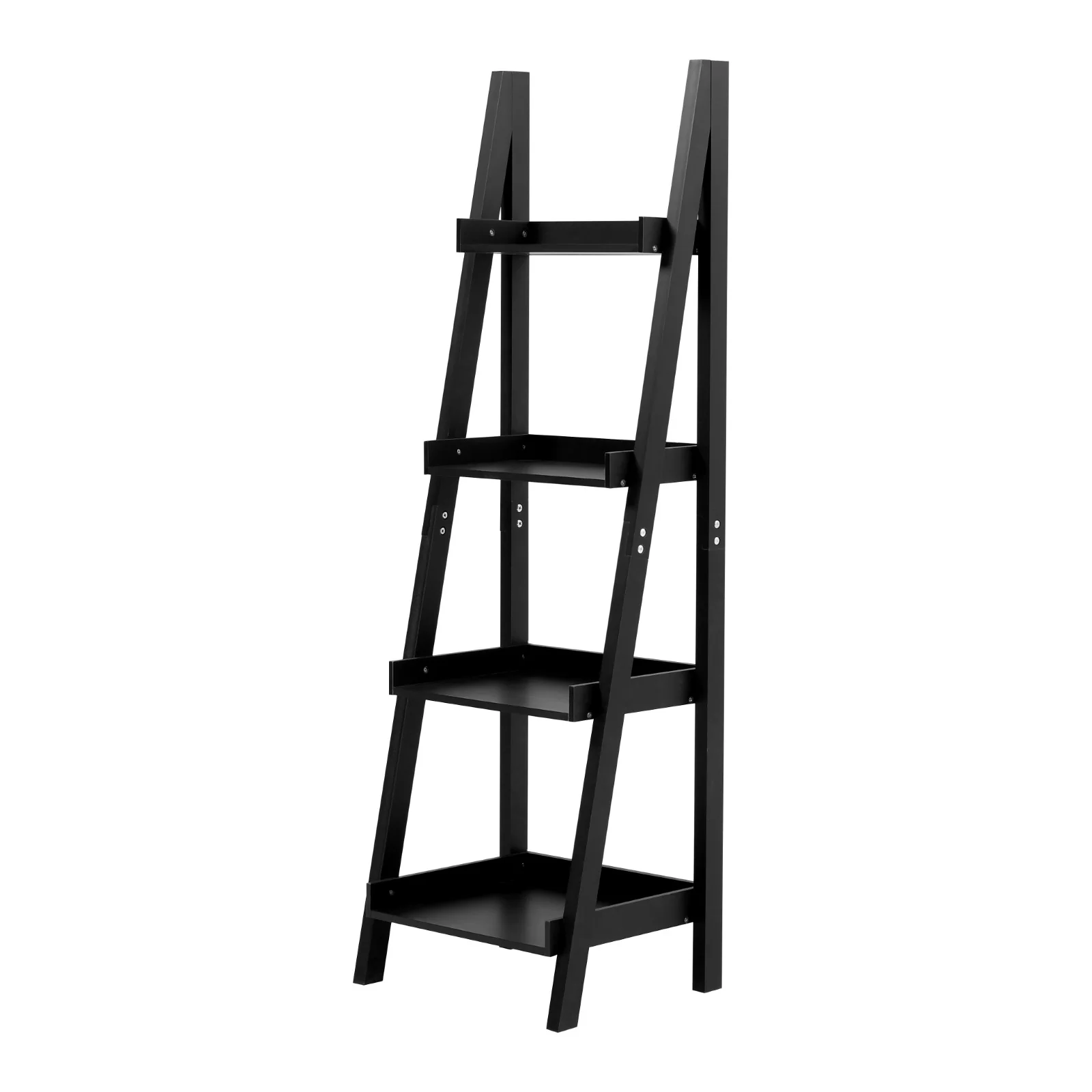Livingandhome 4-Tier Wooden Display Ladder Shelf For Home - Image 4