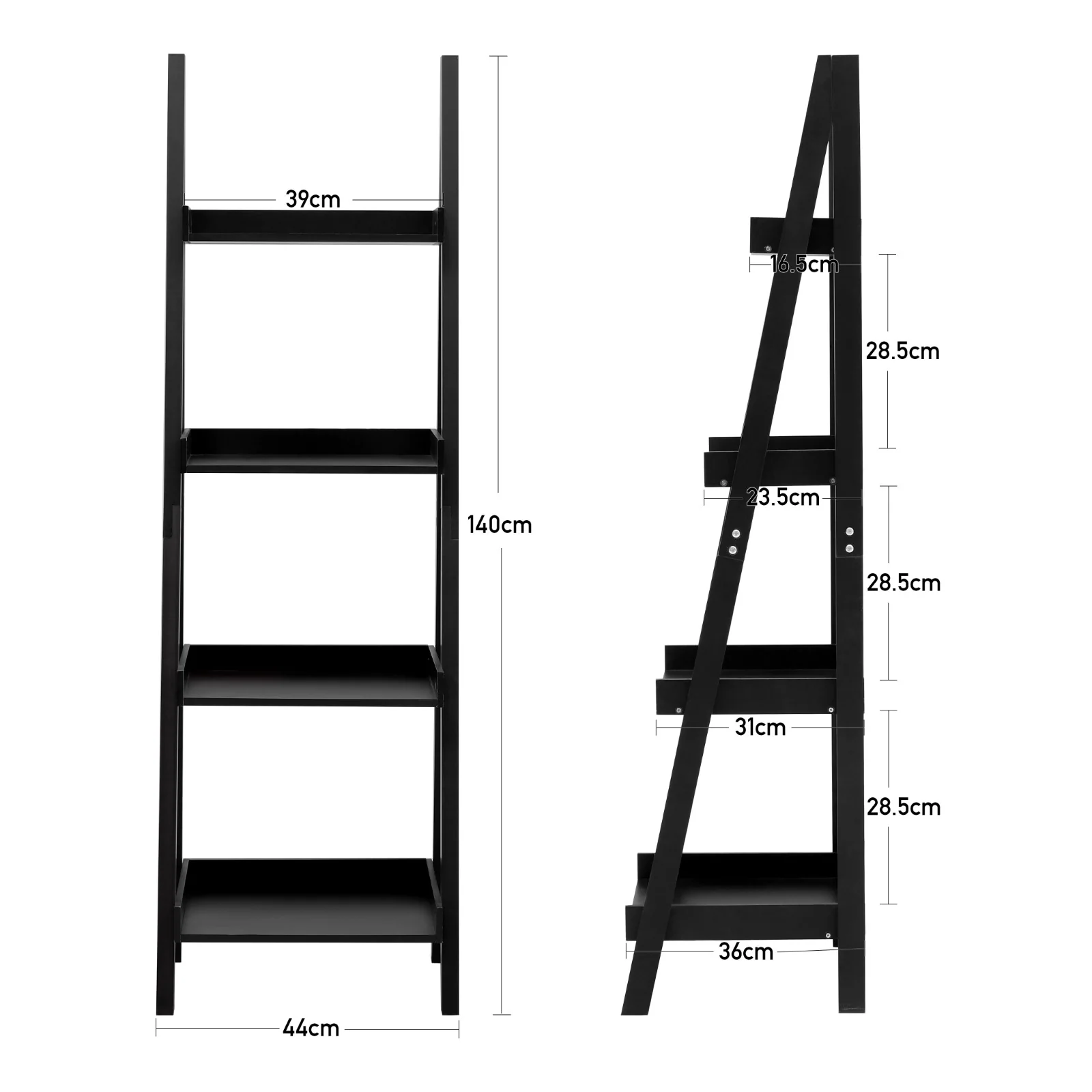 Livingandhome 4-Tier Wooden Display Ladder Shelf For Home - Image 6