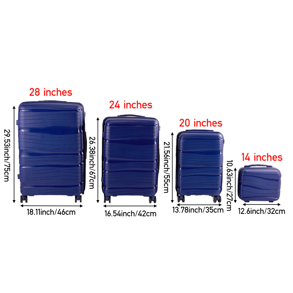 Livingandhome 4PCS Lockable Travel Suitcase Set - Image 9