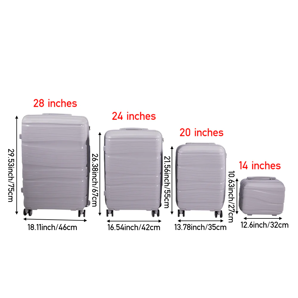 Livingandhome 4PCS Lockable Travel Suitcase Set - Image 9