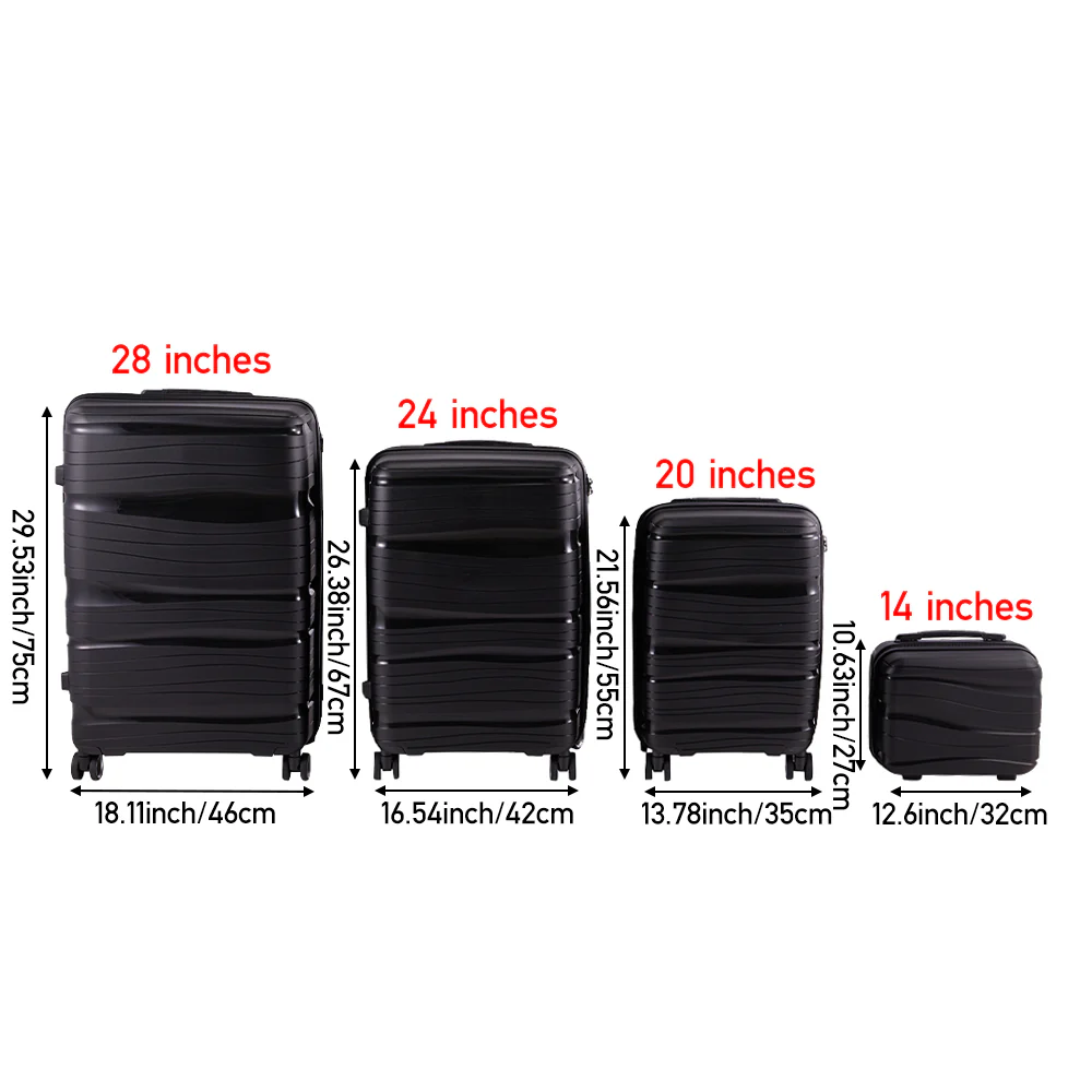 Livingandhome 4PCS Lockable Travel Suitcase Set - Image 4