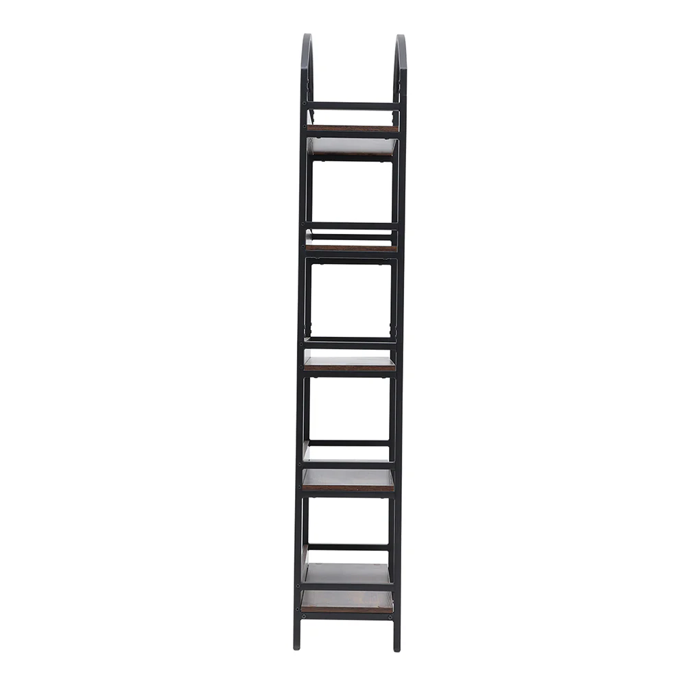 Livingandhome 5-Tier Arched Wooden Bookcase Storage Shelf - Image 4