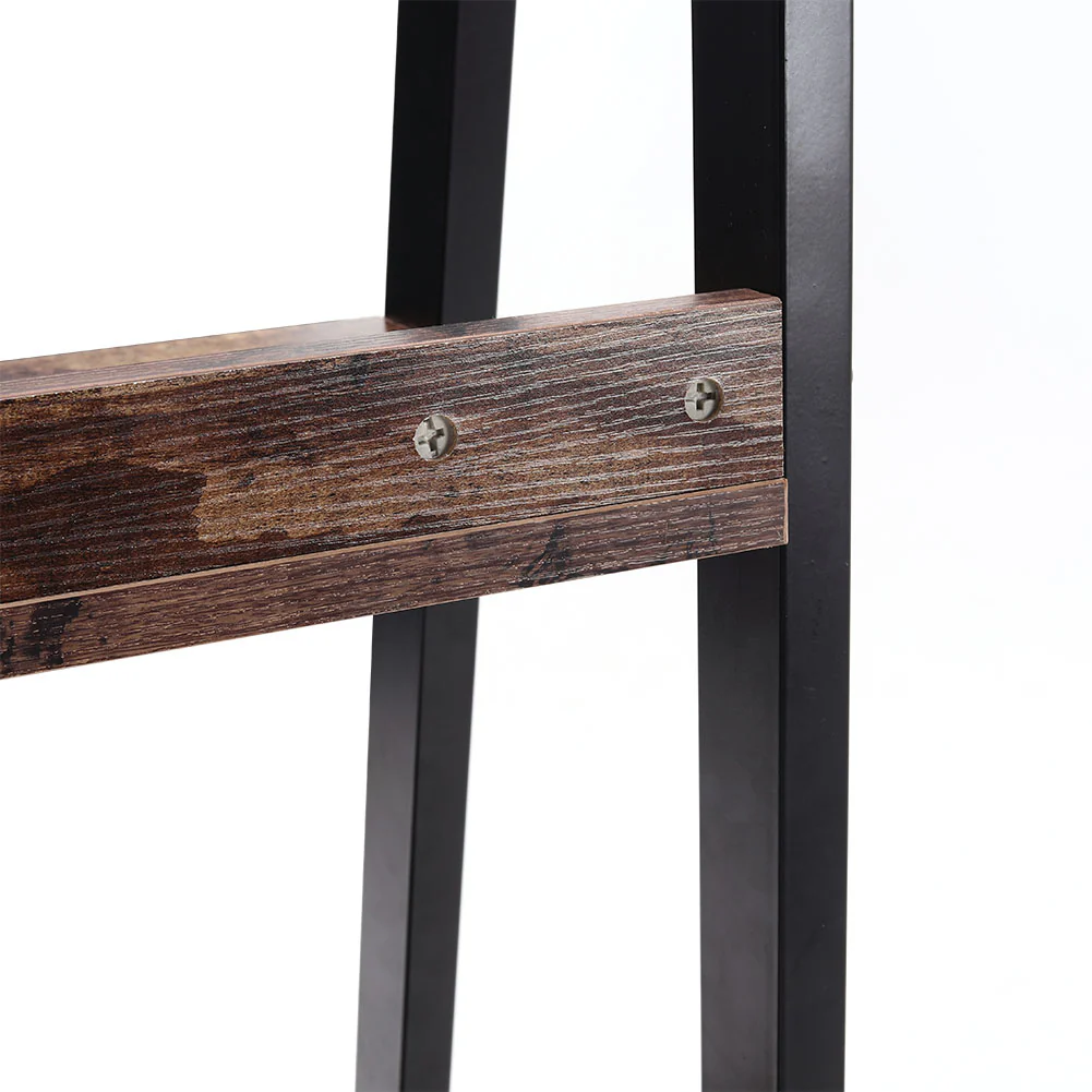 Livingandhome 5-Tier Industrial Wooden Open Shelf Ladder Bookcase - Image 7
