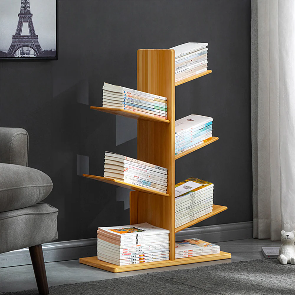 Livingandhome 5-Tier Wooden Tree Bookshelf - Image 2