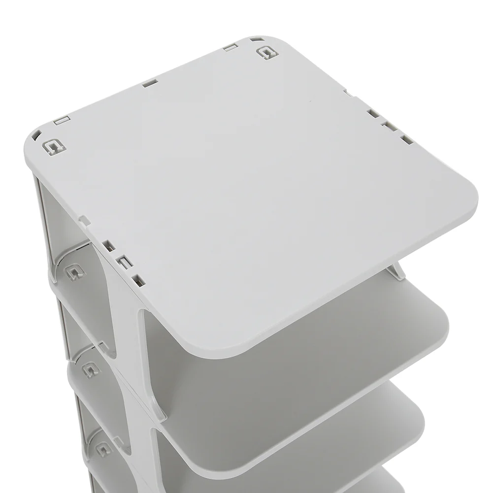 Livingandhome 6-Tier 6-Pair Off-White Plastic Shoe Rack - Image 4