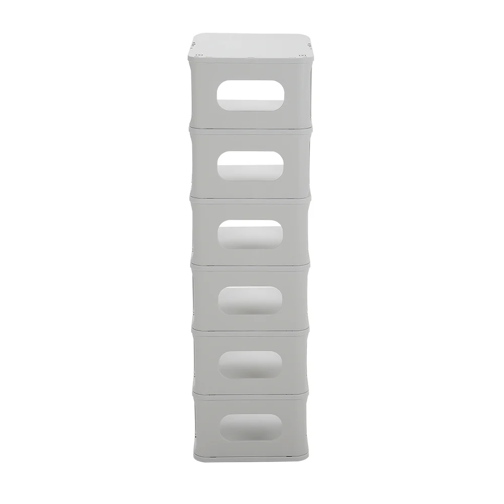 Livingandhome 6-Tier 6-Pair Off-White Plastic Shoe Rack - Image 5