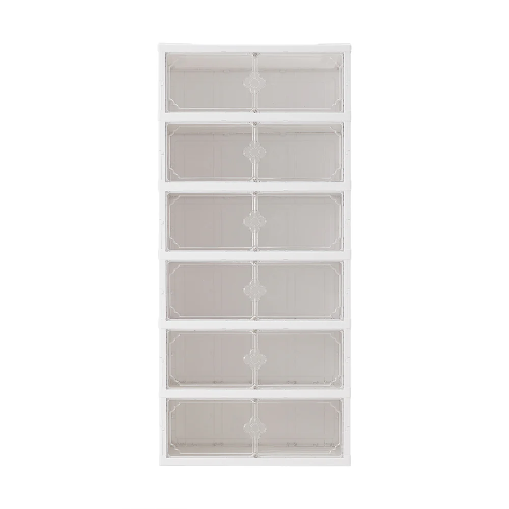 Livingandhome 6-Tier Foldable Plastic Storage Rack - Image 4