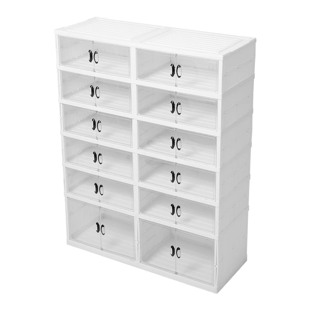 Livingandhome 6-Tier Foldable Storage Box with Magnetic Doors - Image 3