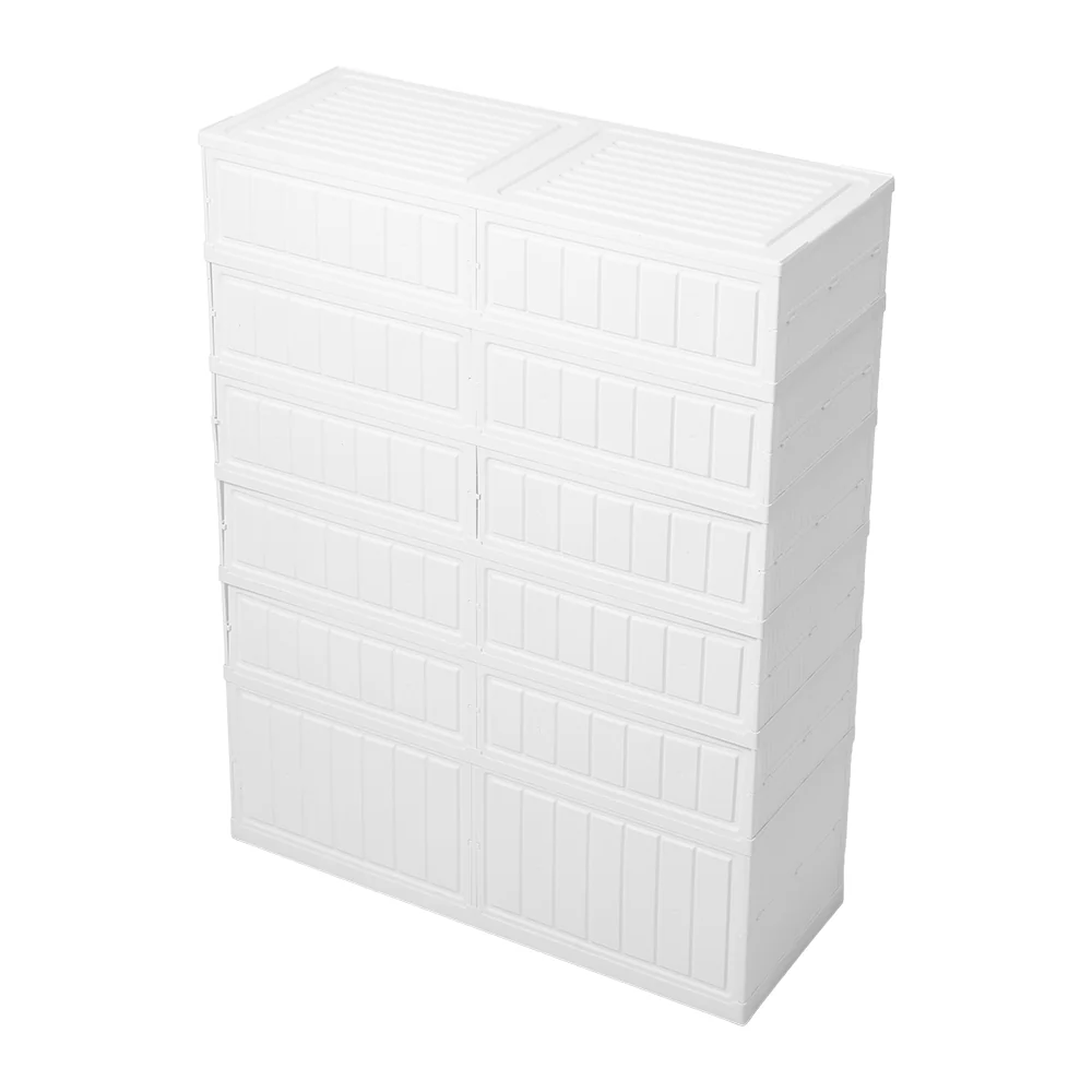 Livingandhome 6-Tier Foldable Storage Box with Magnetic Doors - Image 4