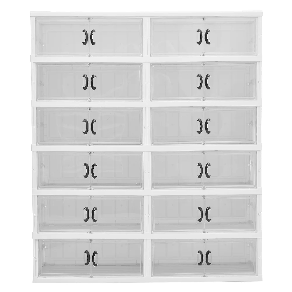 Livingandhome 6-Tier Foldable Storage Box with Magnetic Doors - Image 2