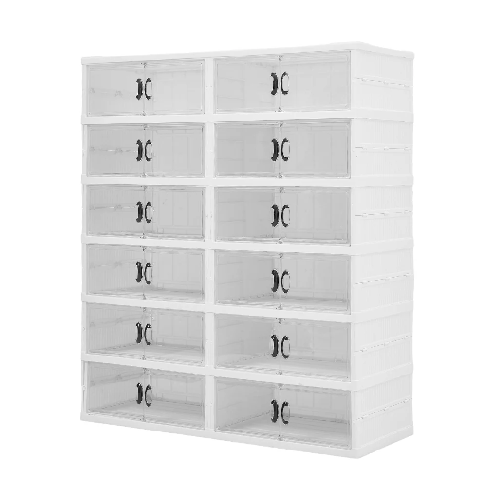 Livingandhome 6-Tier Foldable Storage Box with Magnetic Doors - Image 3