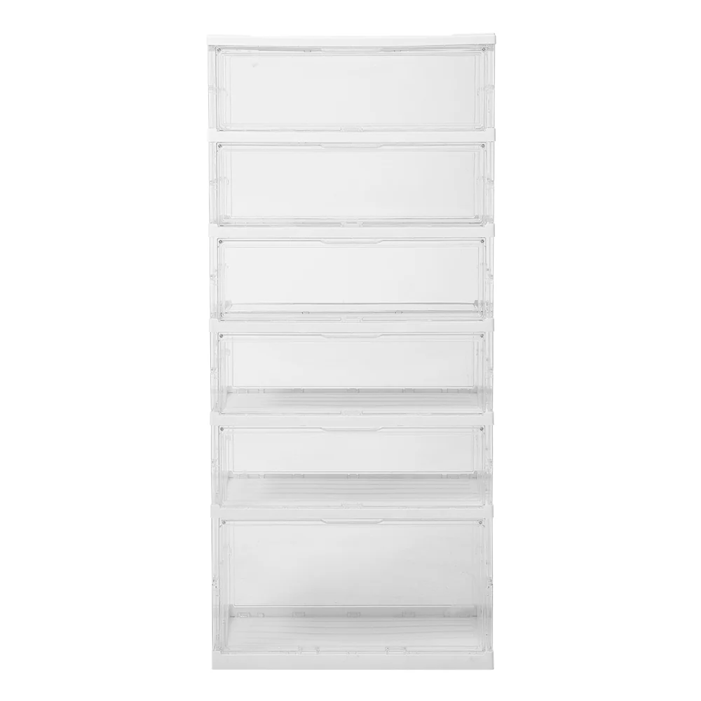 Livingandhome 6-Tier Foldable Storage Cabinet Shoes Organizer with Doors - Image 2