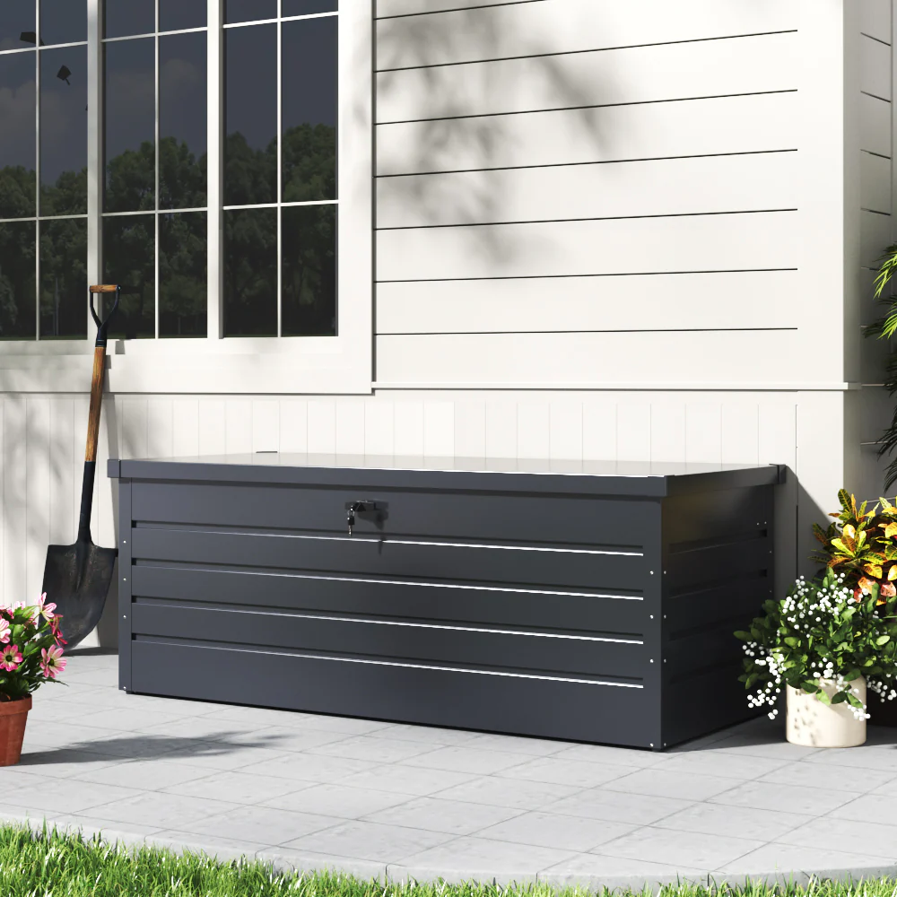 Livingandhome 600L Metal Outdoor Garden Storage Box Lockable - Image 2