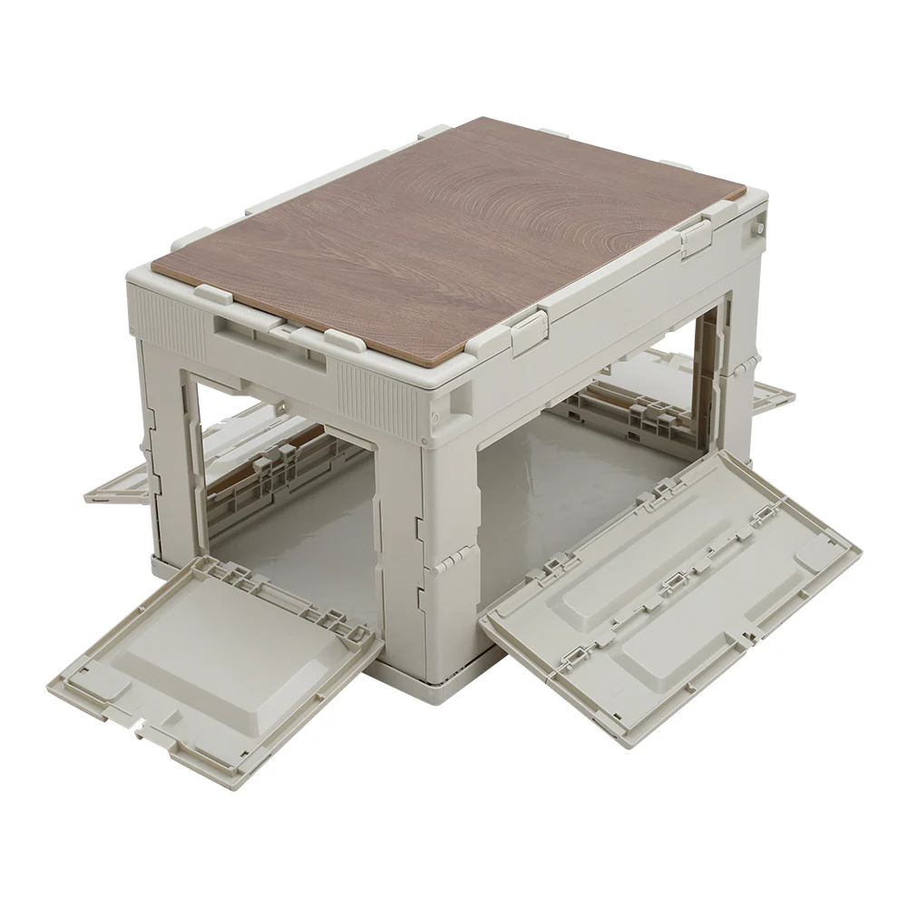 Livingandhome 60L Collapsible 5-Door Storage Box Outdoor Camping Table - Image 3