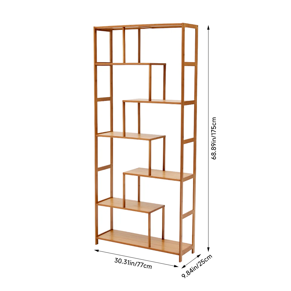 Livingandhome 7-Tier Wooden Bookcase Display Stand - Image 8