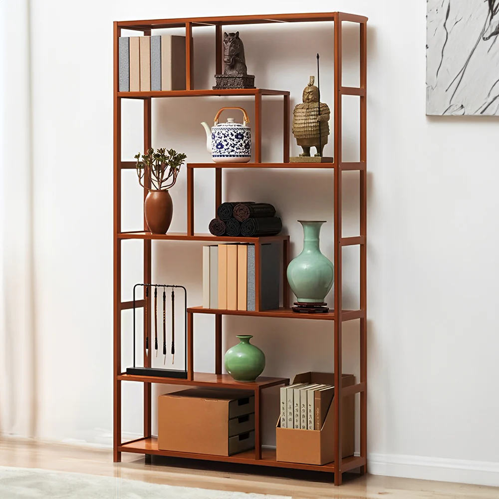Livingandhome 7-Tier Wooden Bookcase Display Stand - Image 2