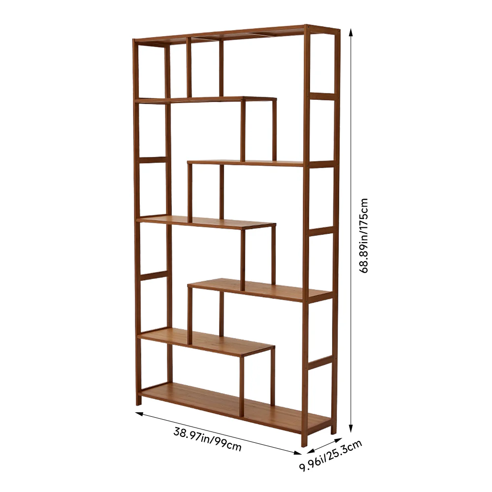 Livingandhome 7-Tier Wooden Bookcase Display Stand - Image 8