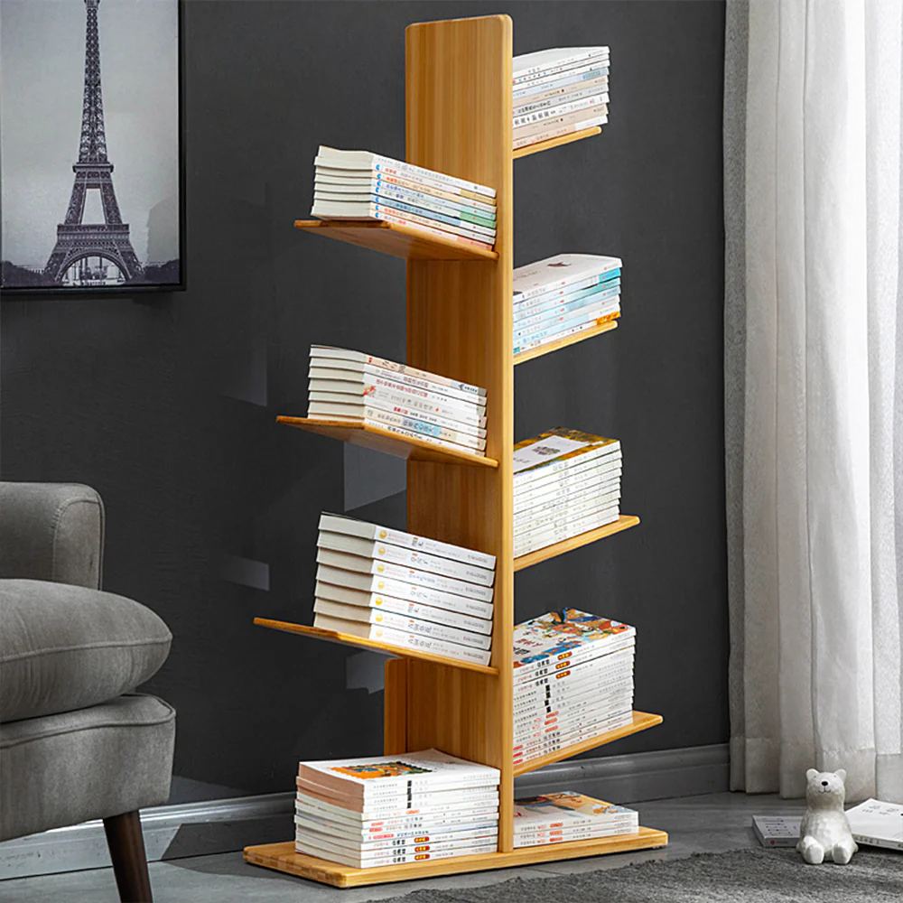 Livingandhome 7-Tier Wooden Tree Bookshelf - Image 2
