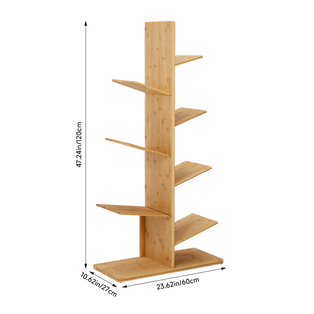 Livingandhome 7-Tier Wooden Tree Bookshelf - Image 7