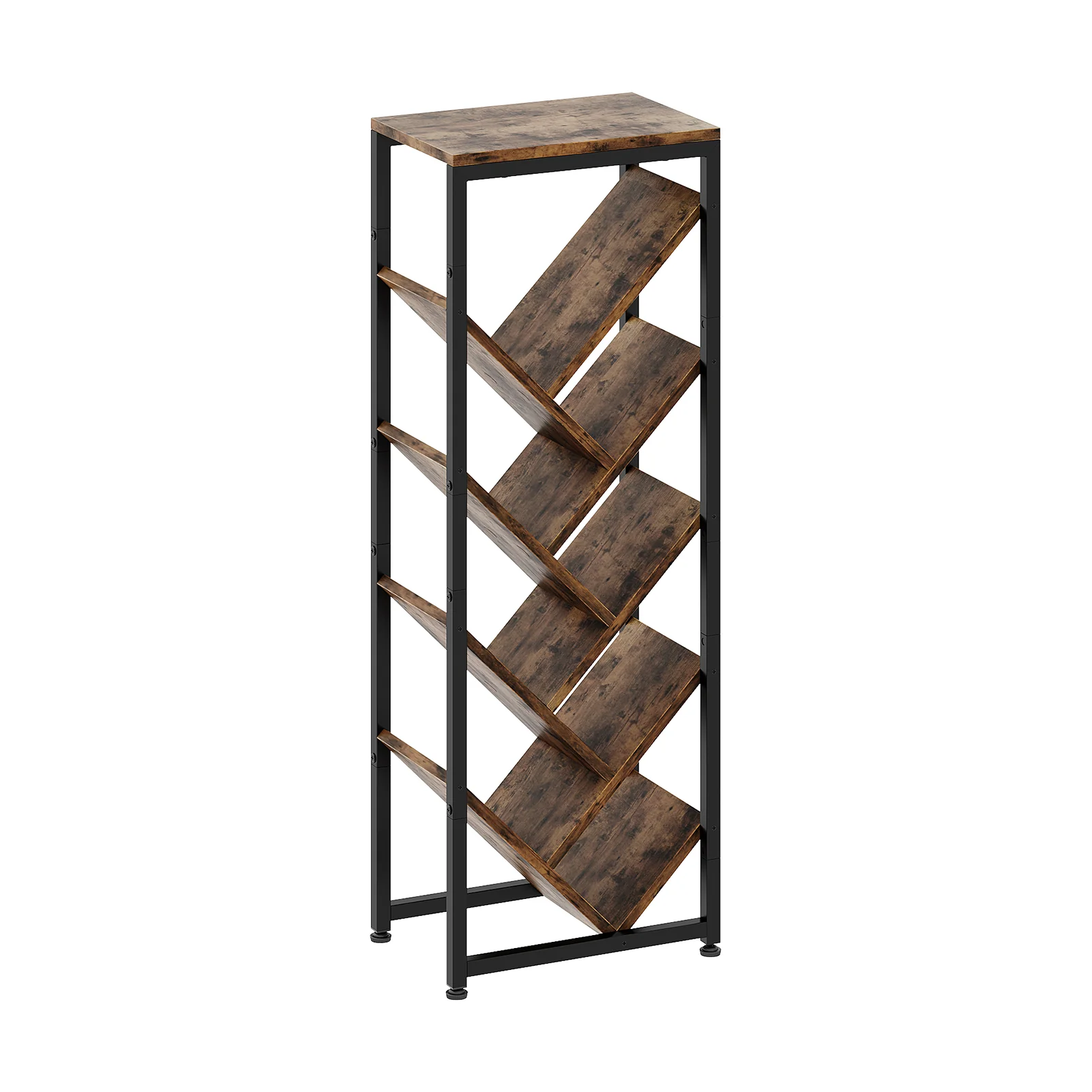Livingandhome 9-Tier Floor Standing Tree Bookshelf Storage Rack - Image 7