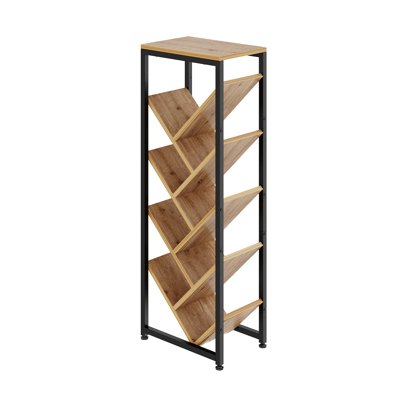 Livingandhome 9-Tier Floor Standing Tree Bookshelf Storage Rack - Image 4
