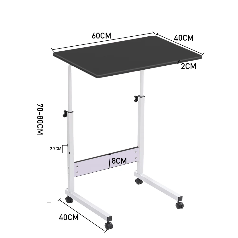Livingandhome Adjustable Computer Standing Desk with Wheels - Image 7