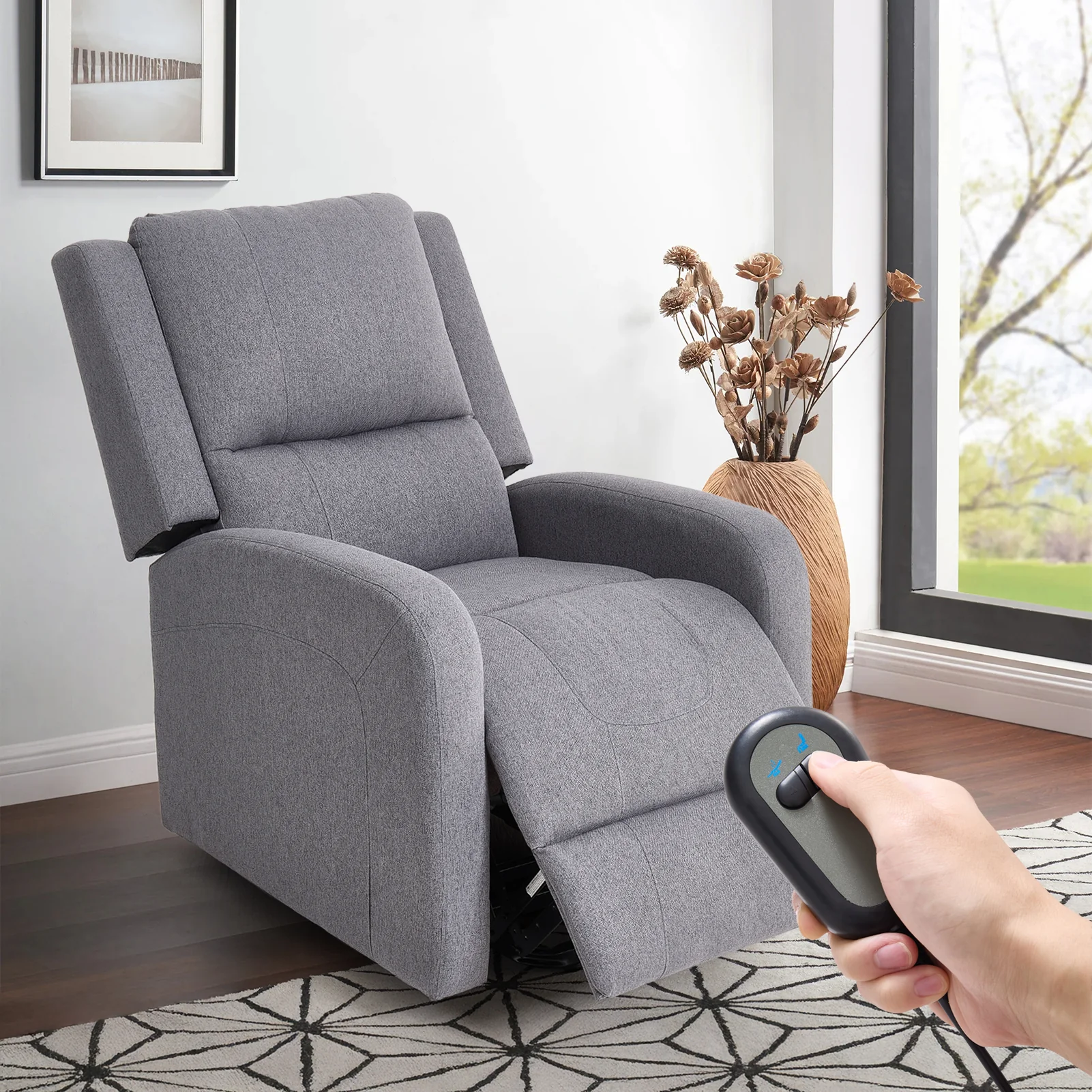 Livingandhome Adjustable Recliner Chair With Footrest