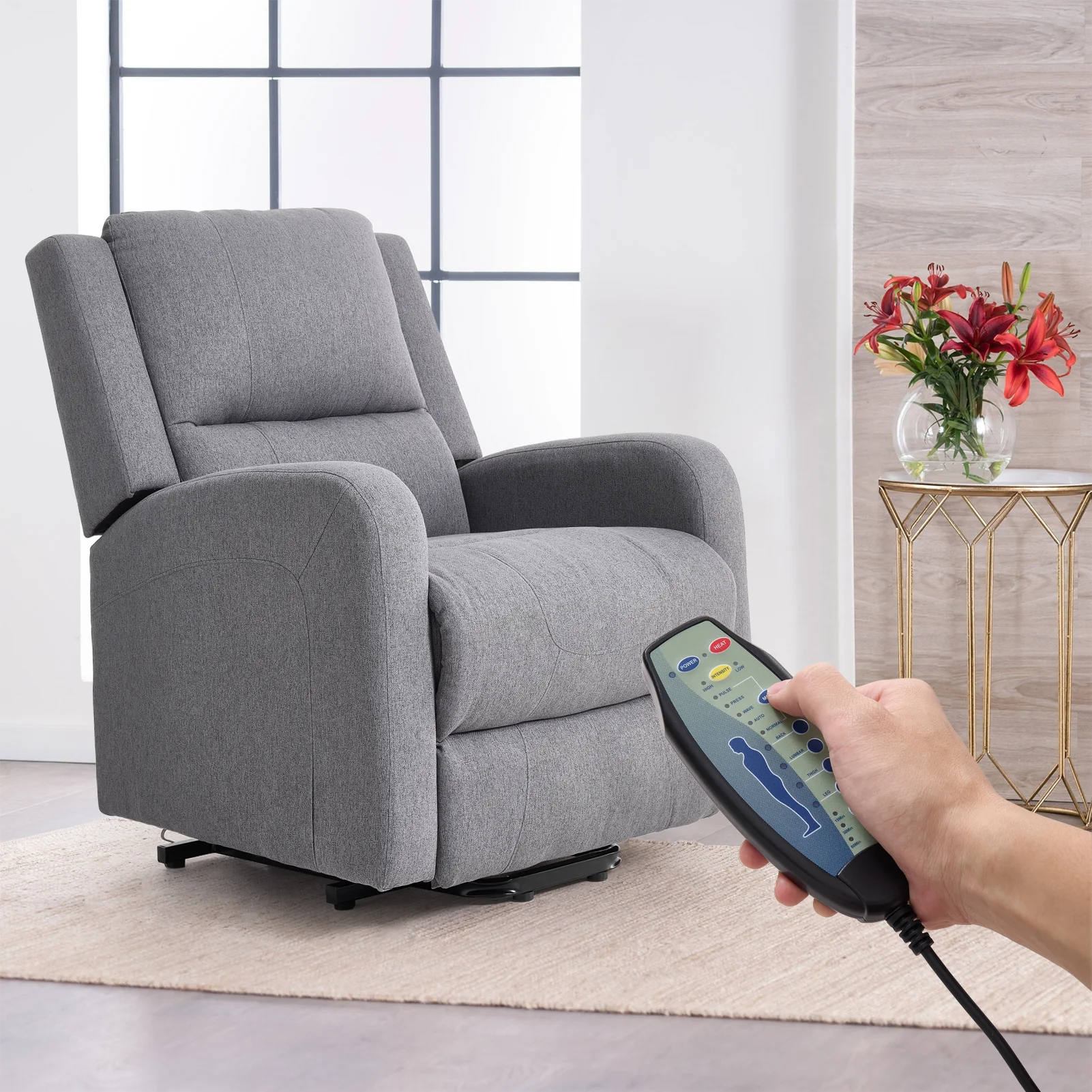 Livingandhome Adjustable Recliner Chair With Footrest - Image 2