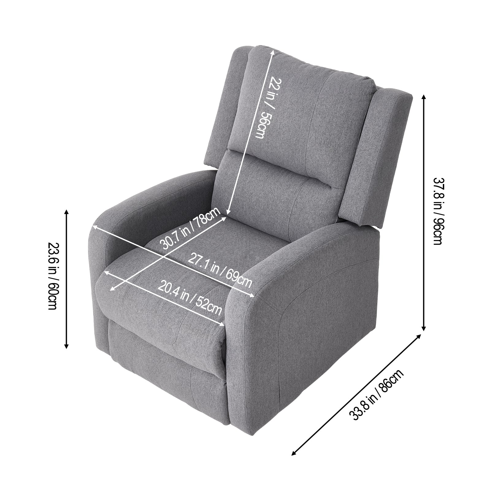 Livingandhome Adjustable Recliner Chair With Footrest - Image 3