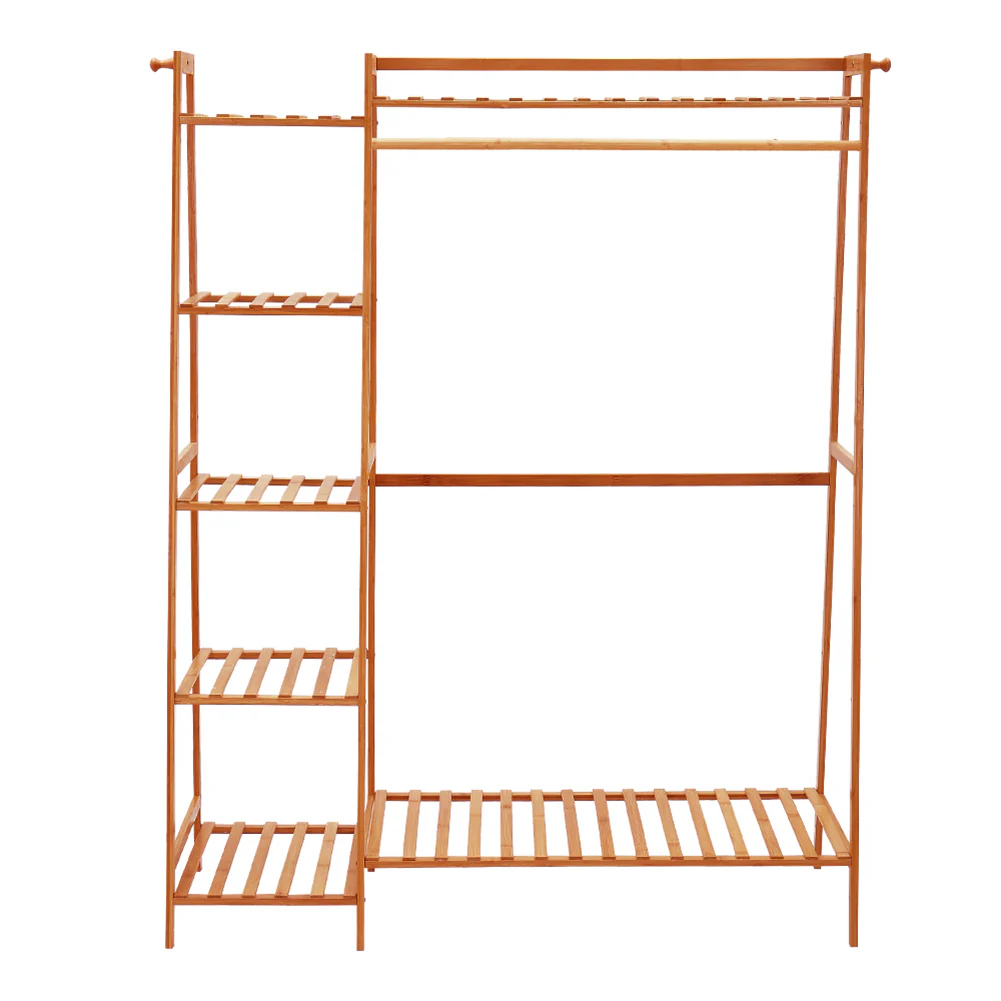 Livingandhome Bamboo Bedroom Garment Clothes Rack - Image 3