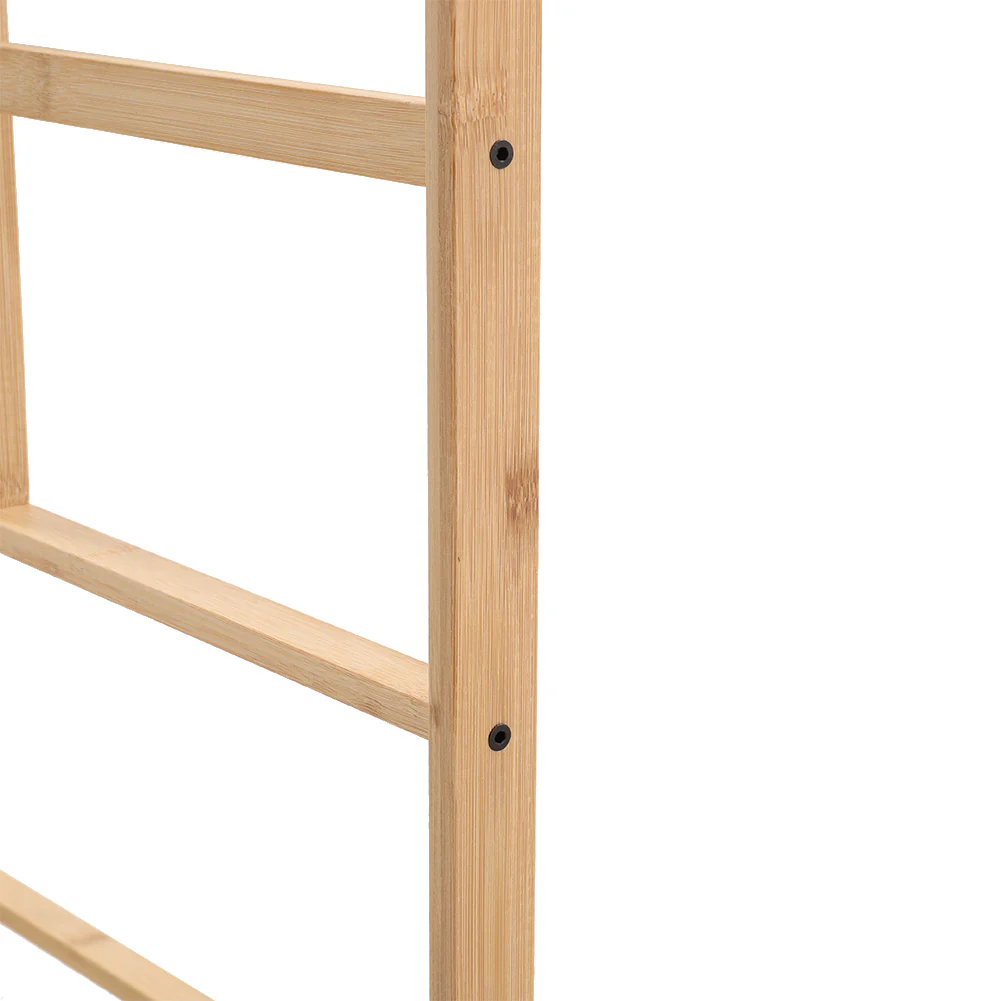 Livingandhome Bamboo Clothes Rack with Bottom Shelf Shoe Clothing Organizer - Image 5