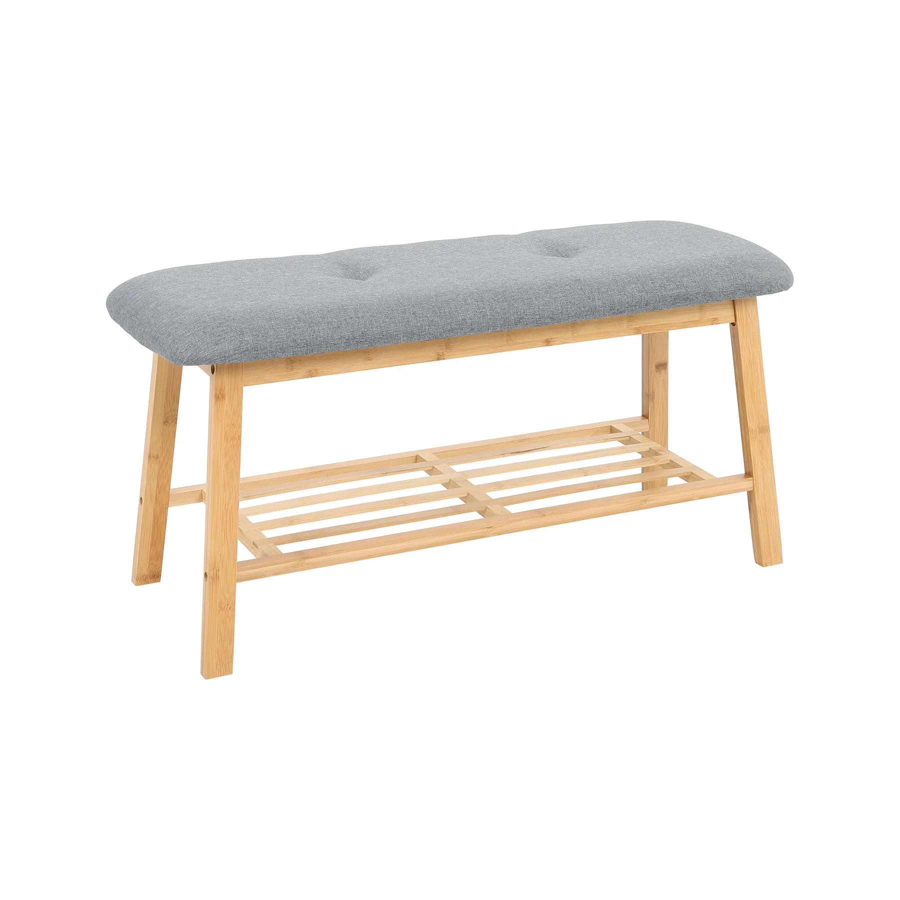 Livingandhome Bamboo Shoe Storage Bench for Hallway - Image 7