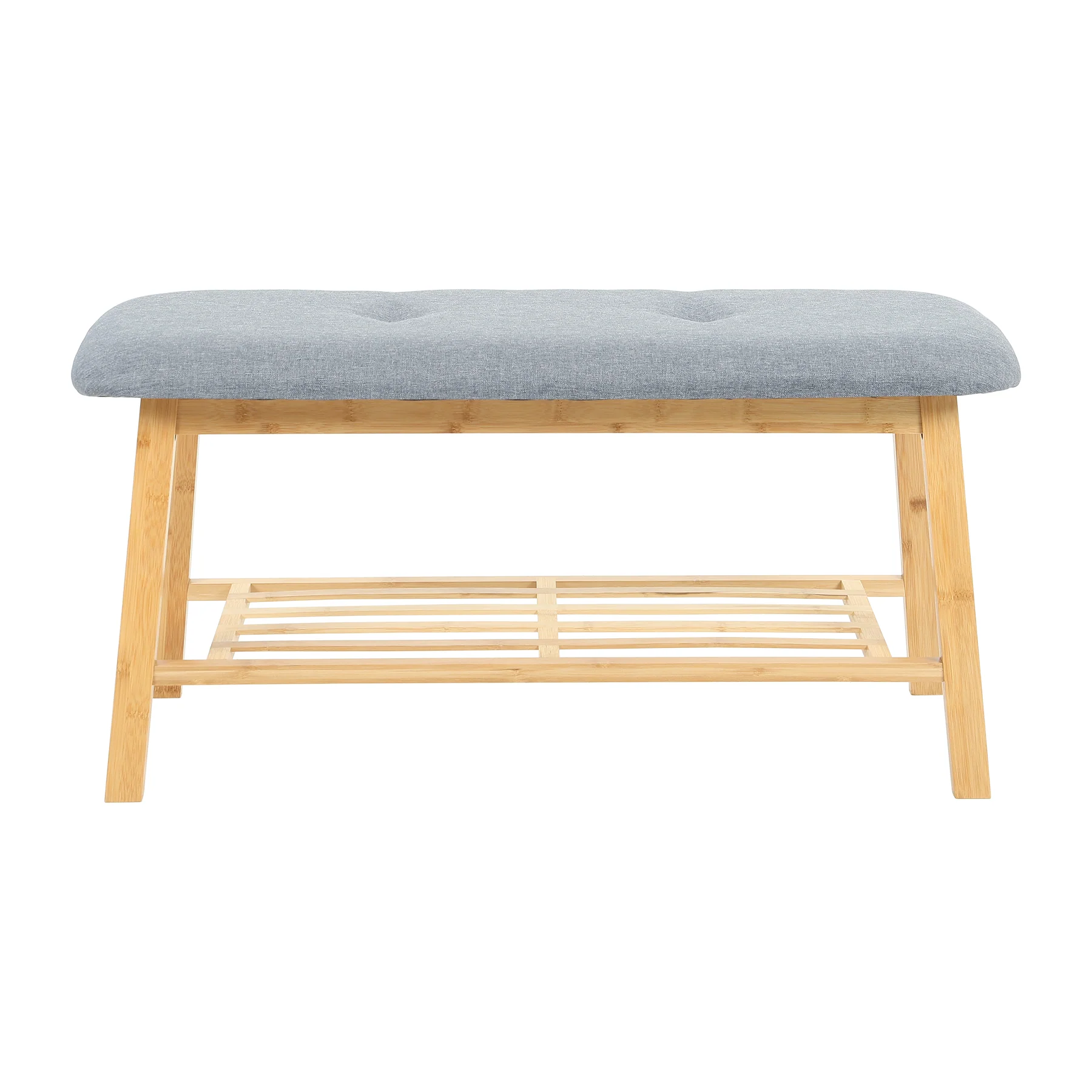Livingandhome Bamboo Shoe Storage Bench for Hallway - Image 8