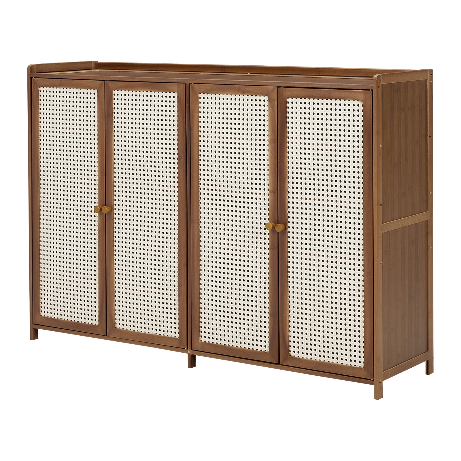 Livingandhome Bamboo Shoe Storage Cabinet with Doors - Image 5